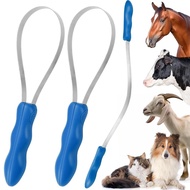 Dual-Sided Shedding Blade Dog Hair Brush - Stainless Steel Grooming Horse Tool with Grip for Cattles