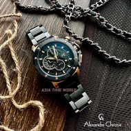 [Original] Alexandre Christie 9205 BCBBRBA Chronograph Man Watch (44mm) with Black Stainless Steel
