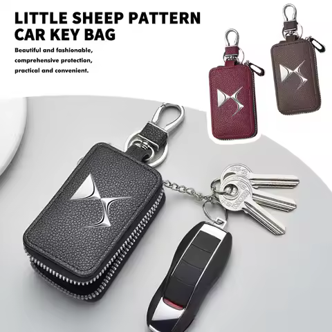 Leather Car Logo Wallet Key Bag ID Card Bank Card Storage Cover For DS DS5LS‌ ‌DS4S ‌‌DS5 DS6‌ DS7 ‌