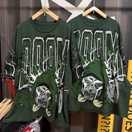 Doom Print Oversized Round Neck Short Sleeve T-shirt
