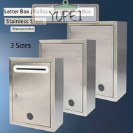 YUPEI Mailbox, with Locks Stainless Steel Letter Box,  Waterproof 3 Sizes Ballot Box Outdoor
