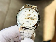 ĐỒNG HỒ NAM CHÍNH HÃNG Seiko 5 SNKL17K1 Automatic White Dial Gold Hands Silver Stainless Steel For M