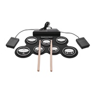 Yours MO-7 Pads Electric Drum Set Portable Roll Up Drum Kit with Drum Pedals Drum Sticks Gift for Ki