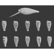 wLure Hard Plastic 3D Stencil for Deep Diver Crankbait UPC549