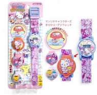 日本Sanrio 三麗鷗兒童電子手錶 (附3款可換錶蓋) Hello Kitty / Melody / 布丁狗 Cinnamoroll 凱蒂貓 女童手錶 生日禮物