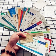 55 Sheets Retro Airline Boarding Pass Air Ticket Ticket Luggage Stickers Trolley Suitcase Decoration Waterproof Stickers645612132