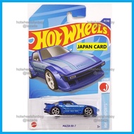 Hot Wheels Mazda RX-7 HW J-Imports 1/10 Metalflake Medium Blue GREDDY SPARCO JDM Car kereta hotwheel