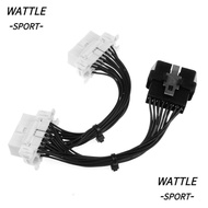WATTLE Car OBD2 Splitter Extension Cable, 16 Pin 15cm One Male To Two Extension Cable, Stable OBD2 2