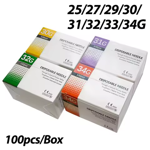 100pcs Tattoo Piercing Needles 4/6/8/13mm 1.5mm 2.5mm 30G 31G 32G 34G Painless Small Superfine Beaut