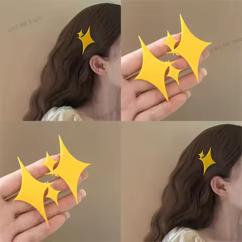 Sweet Cartoon Star Hairpins for Women Revue Starlight Kagura Hikari Cosplay Star Hair Clips Headwear