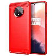 OnePlus 7T เคส OnePlus7T เกราะเคสหลังซิลิโคน TPU นิ่มคาร์บอนไฟเบอร์