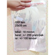 PROMO# (isi 100) OPP 25x35 / Plastik OPP lem 25x35 cm