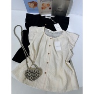 MT.MATINEE BASIC Label Cotton Shirt With Embroidered Patterns All Over Ruffled Sleeves Bust 42 Inche