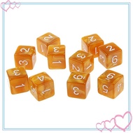 [meteorbdMY] 10pcs Six Sided Dice D6 RPG Party Games Board for TRPG Game Lovers Black