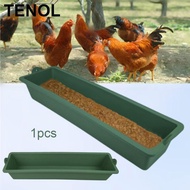 [TENOL] Durable Plastic Chicken Coop Feeder Feed Trough Multi Animal Tray for Poultry Ducks Geese an