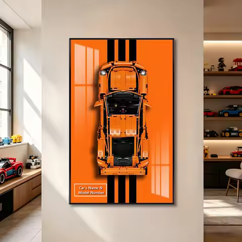 2026 Photo Frame Display Wallboard Suitable for LEGO 42056f1 911GT3 RS building block car model Wall