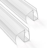 Bathroom Framless Shower Glass Door Bottom Seal Strip, 2PCS 36 Inch Long PVC Clear Seal Strips for 5