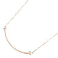 【二手】蒂芙尼 T 字Smile小項鍊，頸圍 40/45.5 厘米，K18PG（玫瑰金），女士 T 字Smile小項鍊