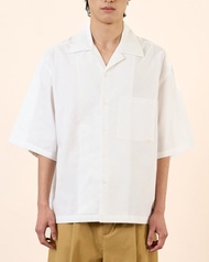Headboyy - Oversized Open Collar Shirt - เสื้อเชิ้ตโอเวอร์ไซส์แขนสั้นผ้า Oxford - ขาว / ดำ / เหลืองอ