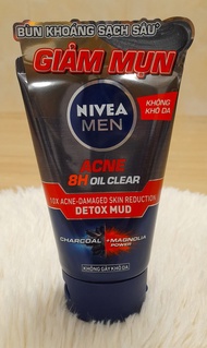 Nivea Men Acne 8H Oil Clear Detox Mud (100g)