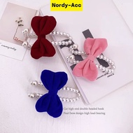 2pcs Car Hook Pearl Hook Car Seat Backrest Hook Cute Bow Design Car Storage Carrier Hook