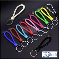 Car Keychain Key Ring Key Fob Leather Rope Strap Weave