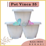 pot gentong vinca 35 putih pot tanaman plastik bunga jumbo besar murah