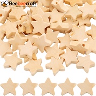 1bag 120pcs Maple Wood Beads Star Undyed Bisque 19x18.5x5.5mm Hole: 2mm