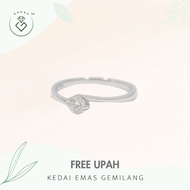 [Kedai Emas Gemilang] 2002116 {YS} 0.18Ct Diamond White Gold Ring (7328824166) (12) (1.69G) [750 Gol