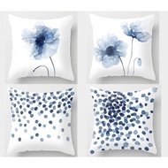Watercolor Blue Flowers pillow case40×40.45×45.50×50.60×60,Sofa cushions covers,Home Decor pillow ca