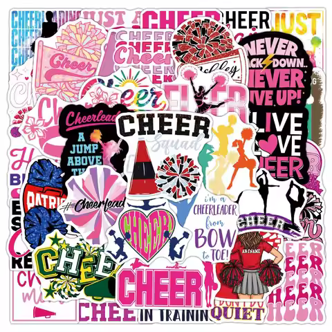 50Pcs Cheerleading Element Stickers Cartoon Contest Come On Graffiti Decoration Laptop Guitar Phone 