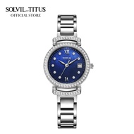 Solvil et Titus Fair Lady Women 3 Hands Date Quartz in Blue Dial and Stainless Steel Bracelet W06-03139-005