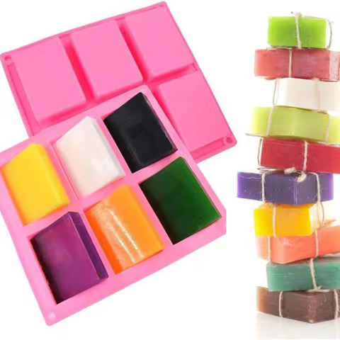 Square soap mold, 6-compartment non-stick silicone brownie pan, square mold, square silicone mold ch