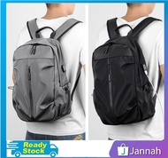 Jannah Women Men Travel Oxford USB Waterproof Backpack Bag Student Sports Beg Galas Wanita Lelaki 1R4