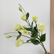 Artificial 3 Heads Eustoma Lisianthus Fake Single Stem Flower for Home Vase Wedding Party Decor