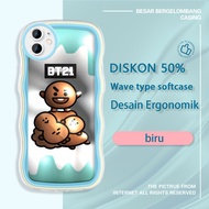Jinouwe Apple iphone 12 13 14 Plus Mini Pro Max BT21 Baby shooky 3D BTS Colorful Wave Border jelly P