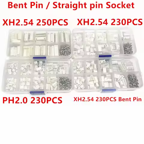 230/250PCS XH2.54 PH2.0 2P 3P 4P 5P 6P 7P 8P 9P 10Pin 2.54mm 2.0mm Pitch Terminal Kit Housing Pin He