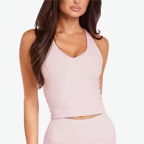 CSB Women's yoga set with padded bra and back-enhancing vest, high-waisted quick-dry workout shorts