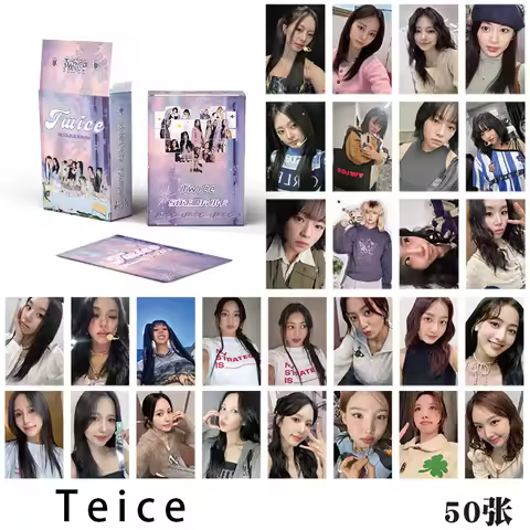 50pcs/set KPOP TwiceLaser Card Mini 13 Album With YOU-th Album LOMO Card Double-sided Photo Card MOM