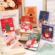 6 Pcs Merry Christmas Greeting Card with Envelope Sealing Stickers X-mas Party Gift Cards Set