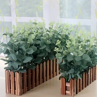 1pcs Eucalyptus Ugali Green Leaf Artificial Flower Plant Green Leaves Office Home Decoration