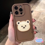 Cute Bear Casing For Realme GT8 GT7 GT 7T Pro 15 15T 14X Neo7 C75 C75X C73 V70S 5G 4G Coffee Color S