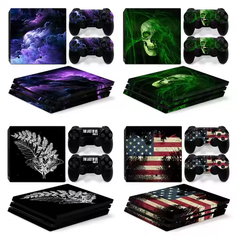 Sticker Cover for PS4 Pro Console Full Set Skin Wrap Protective Vinyl Cover for PS4 Pro Controller