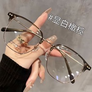 Ultra-Light Half-Frame Glasses Female Fashion Literary Matching Degree Myopia Glasses Male Sven Anti