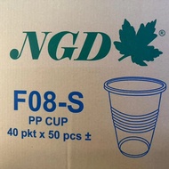 [50/100PCS] NGD  Transparent Plastic PP Cup 8oz / Cawan Plastik / Party Catering Kenduri Cup/