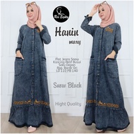 Maxi Denim Jeans Dresses Long sleeve Dress Hijabs Fashion Jubah Muslimah Daily Dress