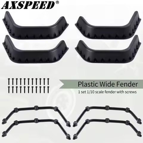 AXSPEED Black Mud Fenders Flares for 1/10 RC Crawler Car D90 D110 RC-4WD Body Shell Accessories