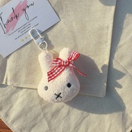Miffy | Cute Miffy Cartoon Keychain with Bow - Aesthetic Girly Bag Charm Bestie Matching Pendant