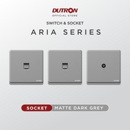 DUTRON ARIA Series Socket All Type Dark Grey TV Socket Telephone Socket/ Data Socket/ TV Outlet/