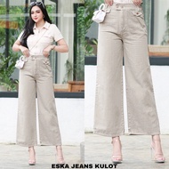 Eska Jeans Kulot Jeans Korean Two Buttons Elastic Waist